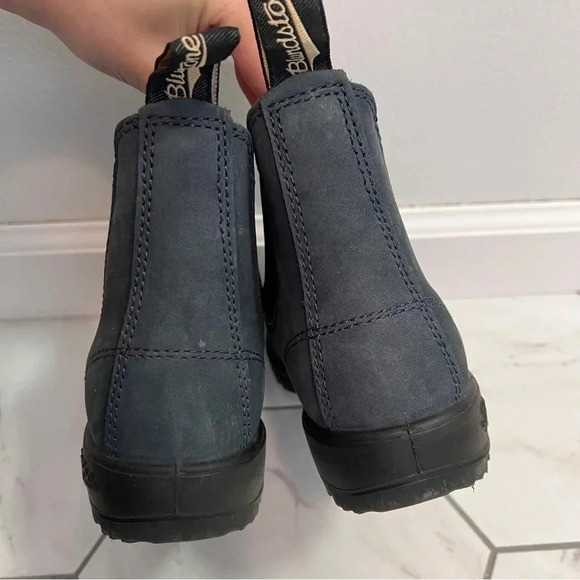 Blundstone Navy Blue Premium Leather Chelsea Boots Size 6 Womens - Picture 4 of 12